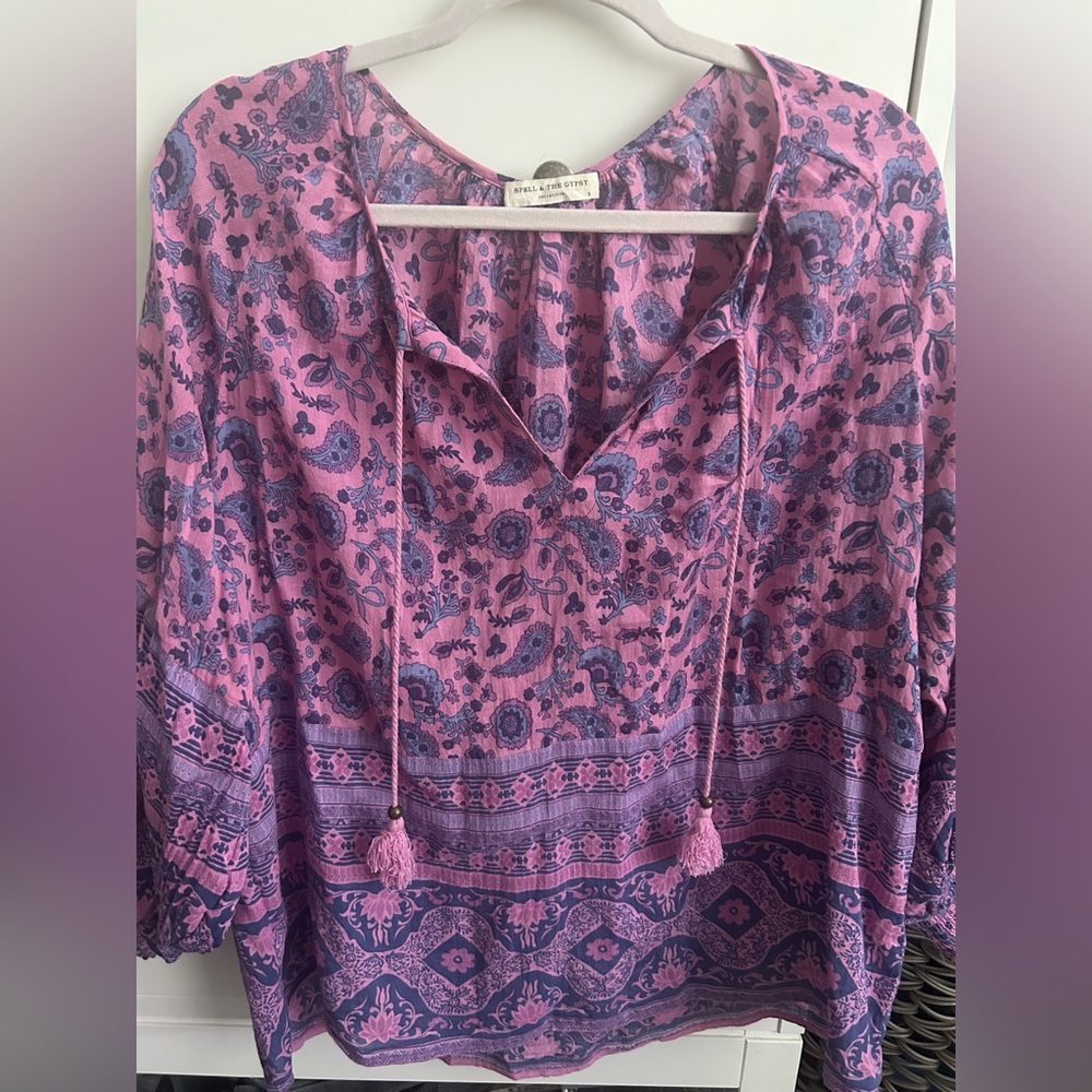Spell Bohemian Pink and Purple Blouse